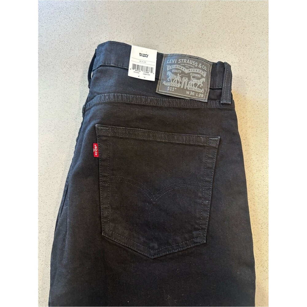 Brand New with Tags! Levi's 511 Slim Men's Black Color Jeans 36x29 - Picture 6 of 9